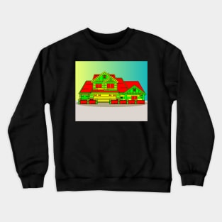 Illustration Dream House Villa Color Effects Crewneck Sweatshirt